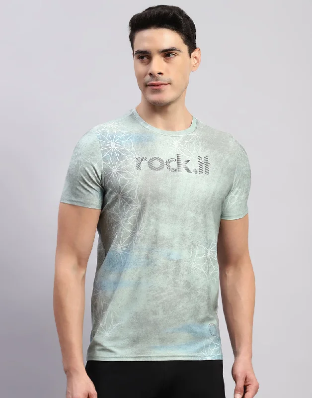 Men's v - neck muscle t - shirts for a body - building aestheticMen Green Printed Round Neck Half Sleeve T-Shirt Men's v - neck muscle t - shirts for a body - building aestheticMen Green Printed Round Neck Half Sleeve T-Shirt