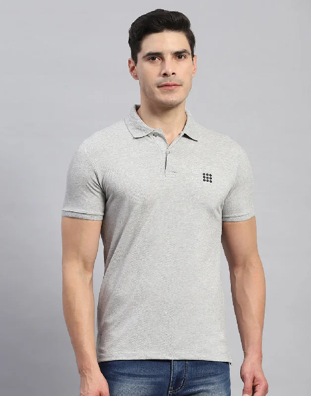 Men's v - neck muscle t - shirts for a body - building aestheticMen Grey Solid Collar Half Sleeve T-Shirt Men's v - neck muscle t - shirts for a body - building aestheticMen Grey Solid Collar Half Sleeve T-Shirt