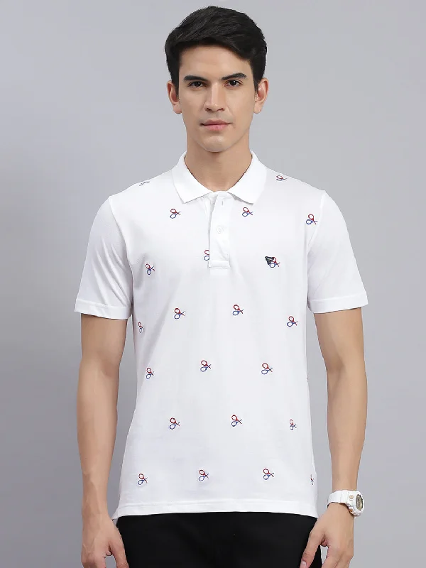 Men's antimicrobial t - shirts for odor - free freshness during travelMen White Printed Cotton Blend T-Shirt Men's antimicrobial t - shirts for odor - free freshness during travelMen White Printed Cotton Blend T-Shirt