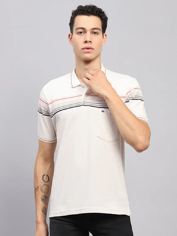 Men's lightweight performance t - shirts for running marathonsMen White Stripe Collar Half Sleeve T-Shirt Men's lightweight performance t - shirts for running marathonsMen White Stripe Collar Half Sleeve T-Shirt
