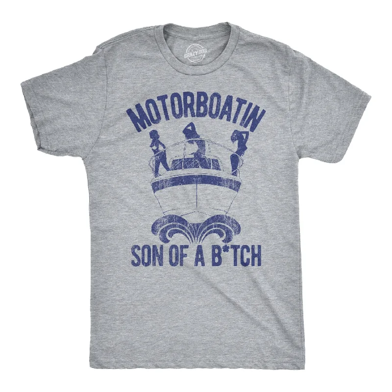 Men's thermal t - shirts with a high - neck design for cold weatherMotorboatin Son Of A Bitch Men's T Shirt Men's thermal t - shirts with a high - neck design for cold weatherMotorboatin Son Of A Bitch Men's T Shirt