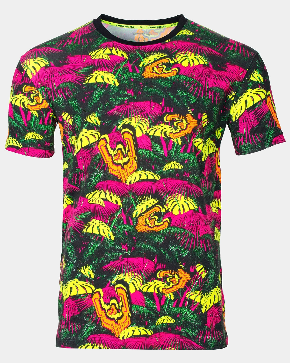 Men's lightweight performance t - shirts for running marathonsNEON JUNGLE UV REACTIVE T-SHIRT MENS Men's lightweight performance t - shirts for running marathonsNEON JUNGLE UV REACTIVE T-SHIRT MENS