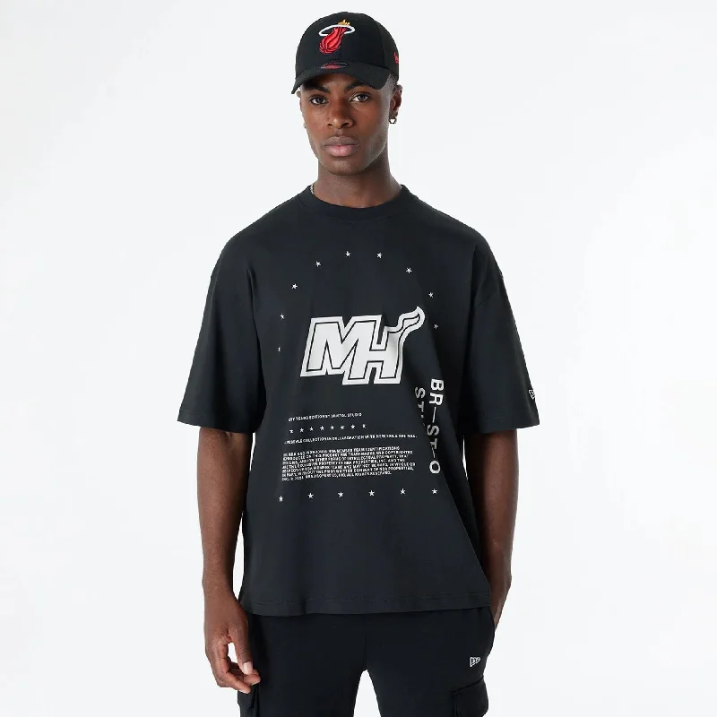 Men's printed Hawaiian t - shirts for tropical vacationsMiami Heat Bristol Studio x NBA Black Oversized T-Shirt Men's printed Hawaiian t - shirts for tropical vacationsMiami Heat Bristol Studio x NBA Black Oversized T-Shirt