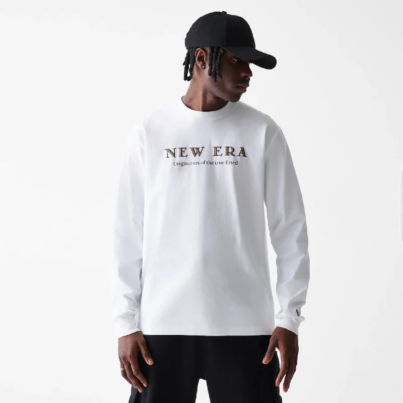 Men's UV - protection t - shirts for outdoor activities in the sunNew Era Basic White Long Sleeve T-Shirt