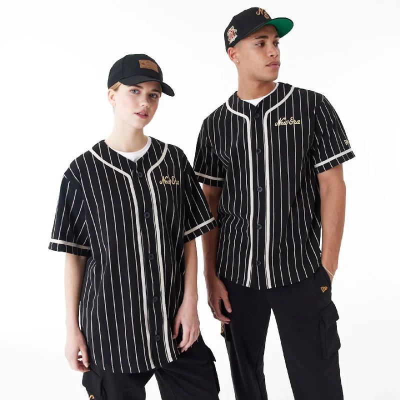 Men's moisture - wicking athletic t - shirts for intense workoutsNew Era Pinstripe Black Jersey Men's moisture - wicking athletic t - shirts for intense workoutsNew Era Pinstripe Black Jersey