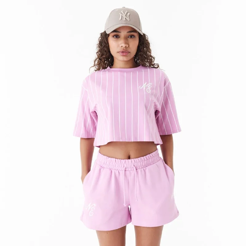 Men's v - neck muscle t - shirts for a body - building aestheticNew Era Pinstripe Pink Womens Crop T-Shirt Men's v - neck muscle t - shirts for a body - building aestheticNew Era Pinstripe Pink Womens Crop T-Shirt