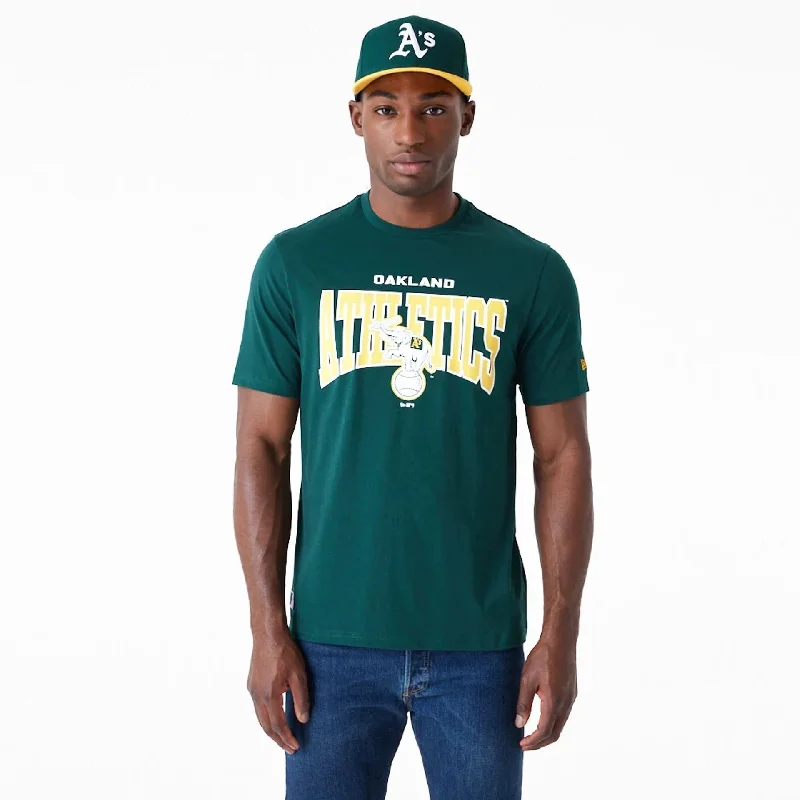 Men's button - front t - shirts with a unique artistic printOakland Athletics MLB Arch Wordmark Graphic Dark Green T-Shirt Men's button - front t - shirts with a unique artistic printOakland Athletics MLB Arch Wordmark Graphic Dark Green T-Shirt
