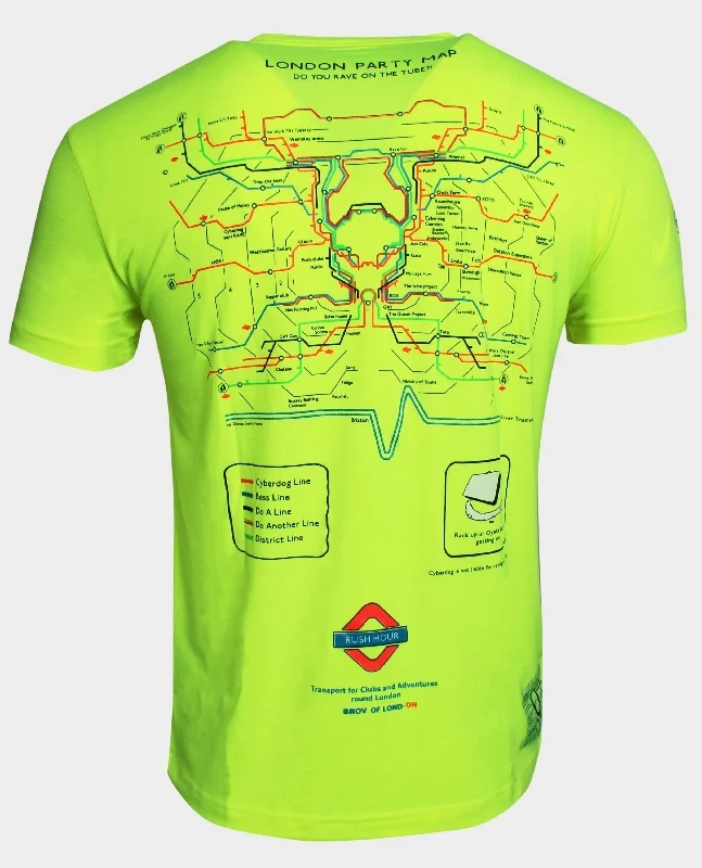 Men's organic cotton crew - neck t - shirts for everyday comfortPARTY MAP T-SHIRT MENS YELLOW Men's organic cotton crew - neck t - shirts for everyday comfortPARTY MAP T-SHIRT MENS YELLOW