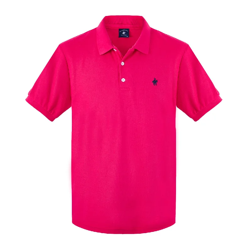 Men's slim fit short sleeve polo shirts with contrast collarsPBD91100MAG