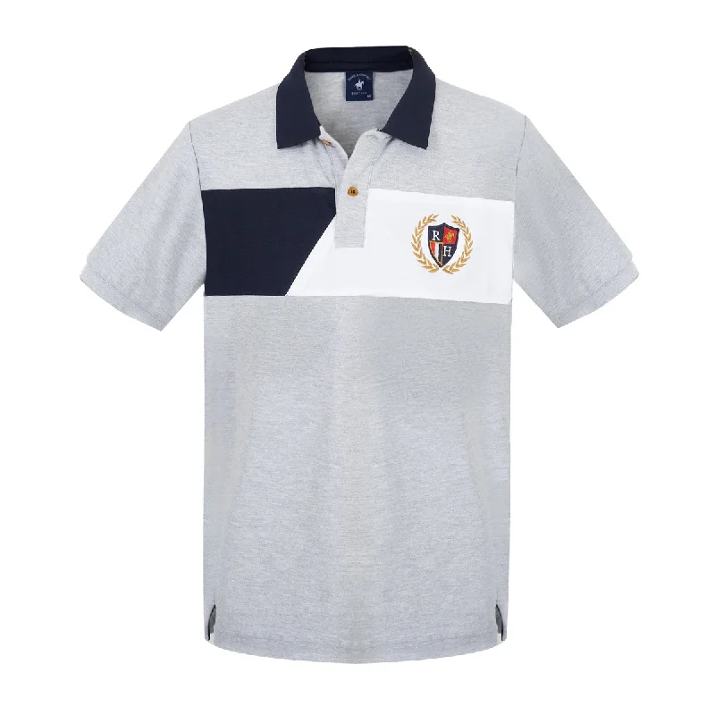 Men's button - down spread collar polo shirts for business casualPBD90003GRJ