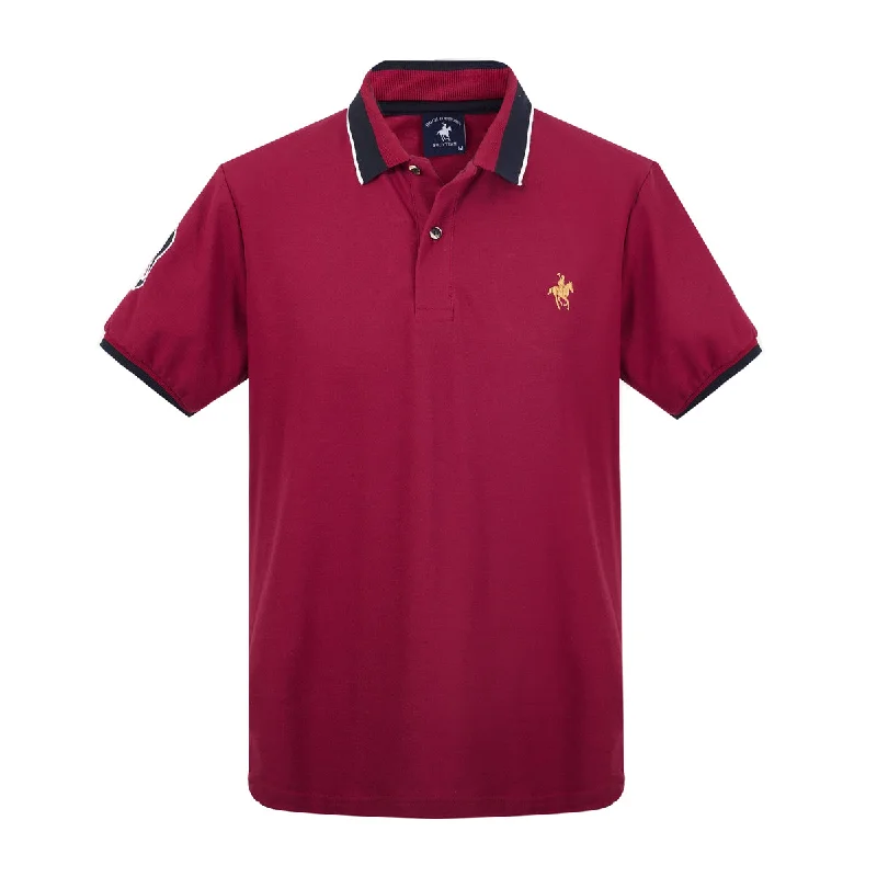 Men's long sleeve classic fit polo shirts with embroidered logosPBD90059VIN