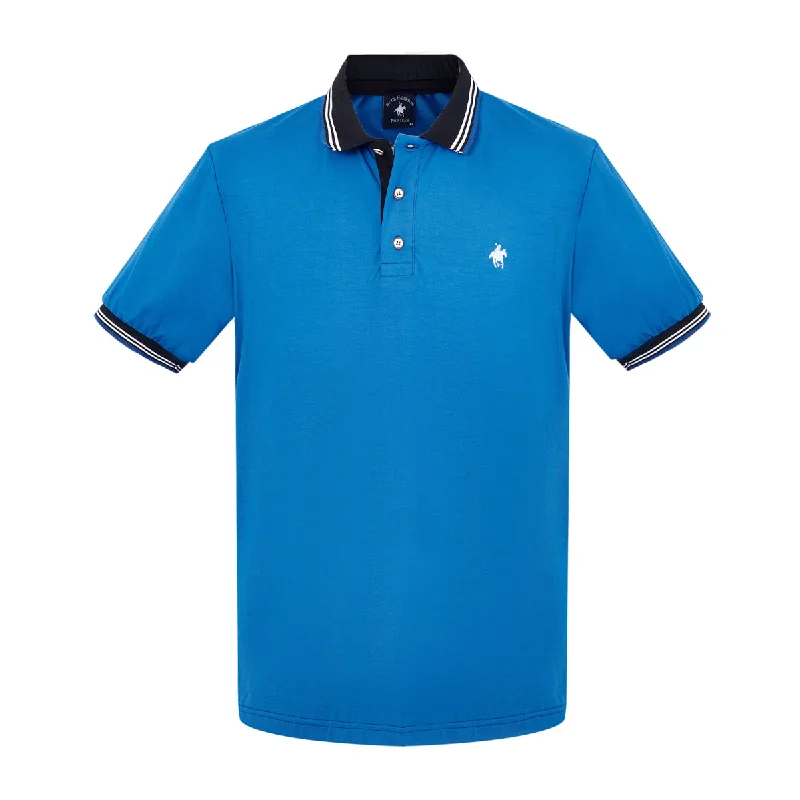 Men's long sleeve classic fit polo shirts with embroidered logosPBD90070REY