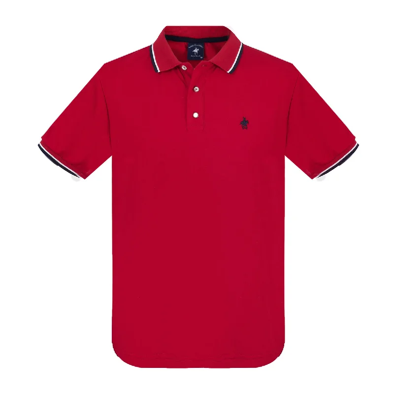 Men's button - down spread collar polo shirts for business casualPBD90070ROJ