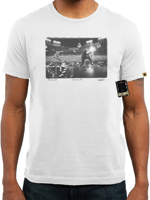 Men's mock - neck t - shirts with a modern and sleek stylePearl Jam Stage - Vintage White Men's mock - neck t - shirts with a modern and sleek stylePearl Jam Stage - Vintage White