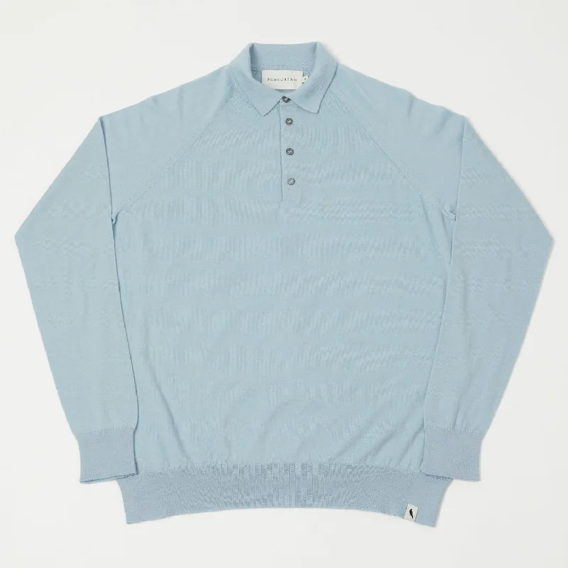 Men's antimicrobial polo shirts for odor - free daily wearPeregrine Long Sleeve Wool Polo Shirt - Ocean