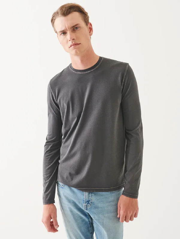 Men's v - neck muscle t - shirts for a body - building aestheticPima Cotton Vintage Wash Long Sleeve Tee - Thyme Men's v - neck muscle t - shirts for a body - building aestheticPima Cotton Vintage Wash Long Sleeve Tee - Thyme