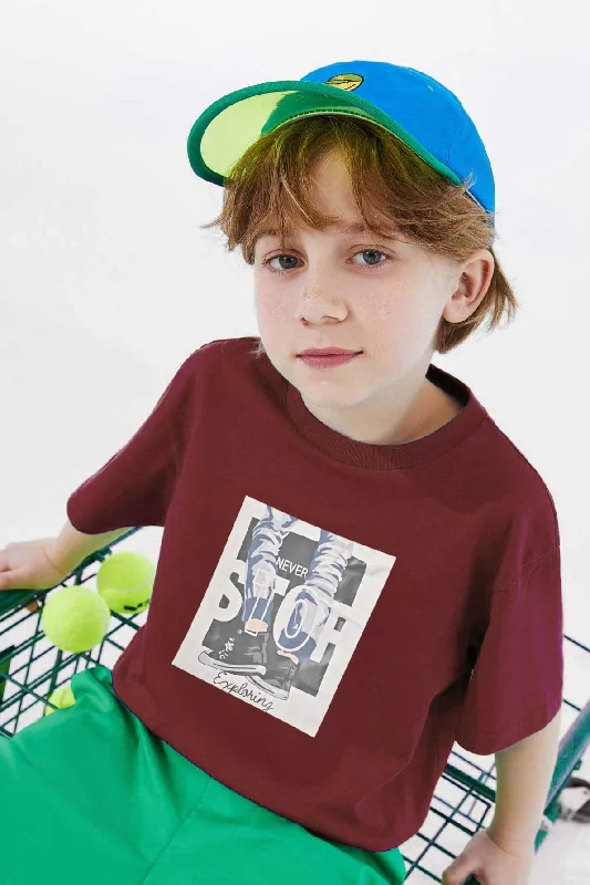 Men's ribbed cuffs and hem polo shirts for a textured lookPolo Republica Boy's Never Stop Printed Tee Shirt Men's ribbed cuffs and hem polo shirts for a textured lookPolo Republica Boy's Never Stop Printed Tee Shirt