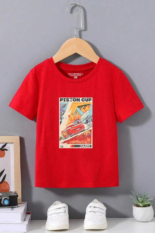 Men's vintage - inspired retro polo shirts with unique patternsPolo Republica Boy's Piston Cup Printed Tee Shirt Men's vintage - inspired retro polo shirts with unique patternsPolo Republica Boy's Piston Cup Printed Tee Shirt