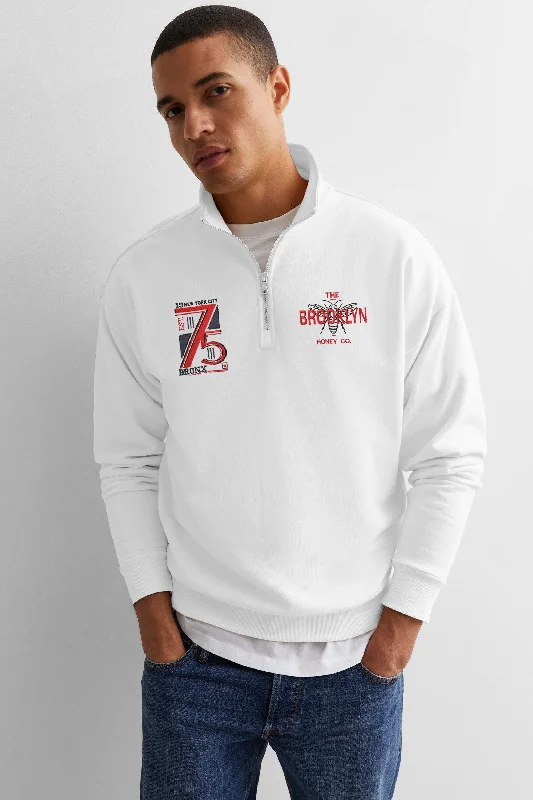 Men's plus size golf polo shirts in moisture wicking fabricPolo Republica Men's Brooklyn 75 Embroidered Quarter Zipper Sweat Shirt