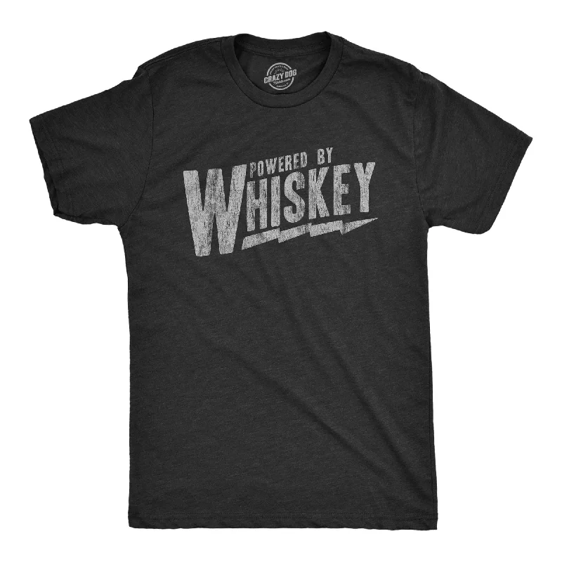 Men's lightweight performance t - shirts for running marathonsPowered By Whiskey Men's T Shirt Men's lightweight performance t - shirts for running marathonsPowered By Whiskey Men's T Shirt