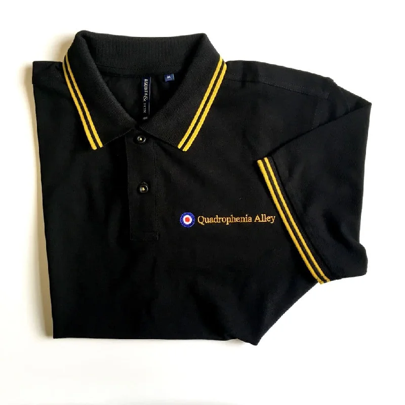 Men's color - block polo shirts with a bold fashion statementQuadrophenia Alley Men's Exclusive Target Polo Shirt Black/Yellow Men's color - block polo shirts with a bold fashion statementQuadrophenia Alley Men's Exclusive Target Polo Shirt Black/Yellow