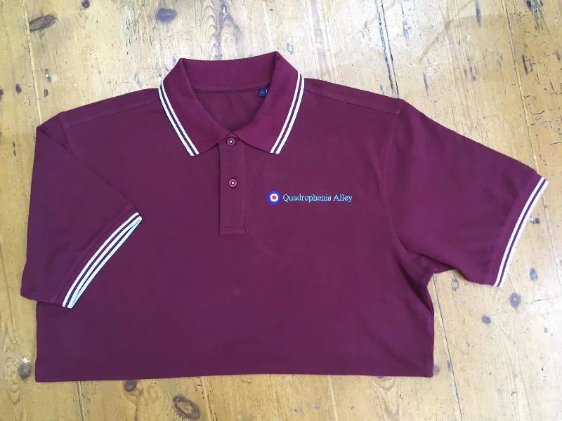 Men's slim fit short sleeve polo shirts with contrast collarsQuadrophenia Alley Men's Exclusive Target Polo Shirt Burgundy Sky Men's slim fit short sleeve polo shirts with contrast collarsQuadrophenia Alley Men's Exclusive Target Polo Shirt Burgundy Sky