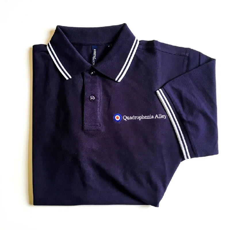 Men's long sleeve classic fit polo shirts with embroidered logosQuadrophenia Alley Men's Exclusive Target Polo Shirt Navy/White Men's long sleeve classic fit polo shirts with embroidered logosQuadrophenia Alley Men's Exclusive Target Polo Shirt Navy/White