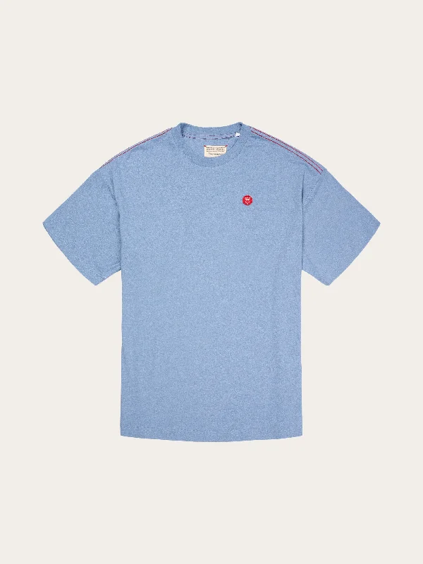 Men's button - front t - shirts with a unique artistic printREBORN™ loose t-shirt - Asley Blue