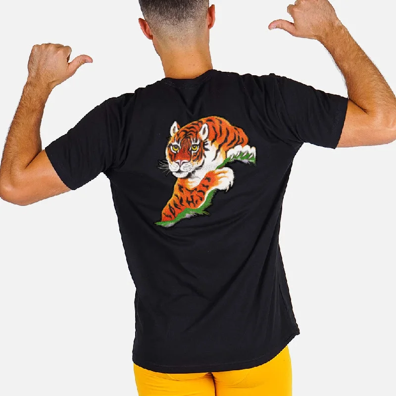 Men's polo t - shirts with a contrast collar for a preppy lookROCKY SATIN TIGER SHIRT Men's polo t - shirts with a contrast collar for a preppy lookROCKY SATIN TIGER SHIRT
