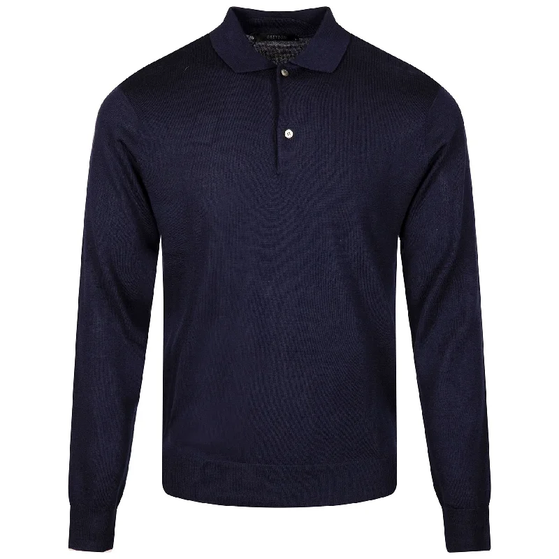 Men's reversible polo shirts with two different looksSaratoga Sweater Polo Maltese Blue - 2024