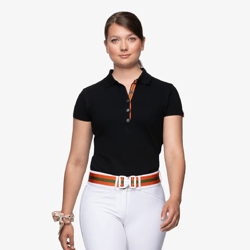 Men's long sleeve classic fit polo shirts with embroidered logosSignature Polo - black