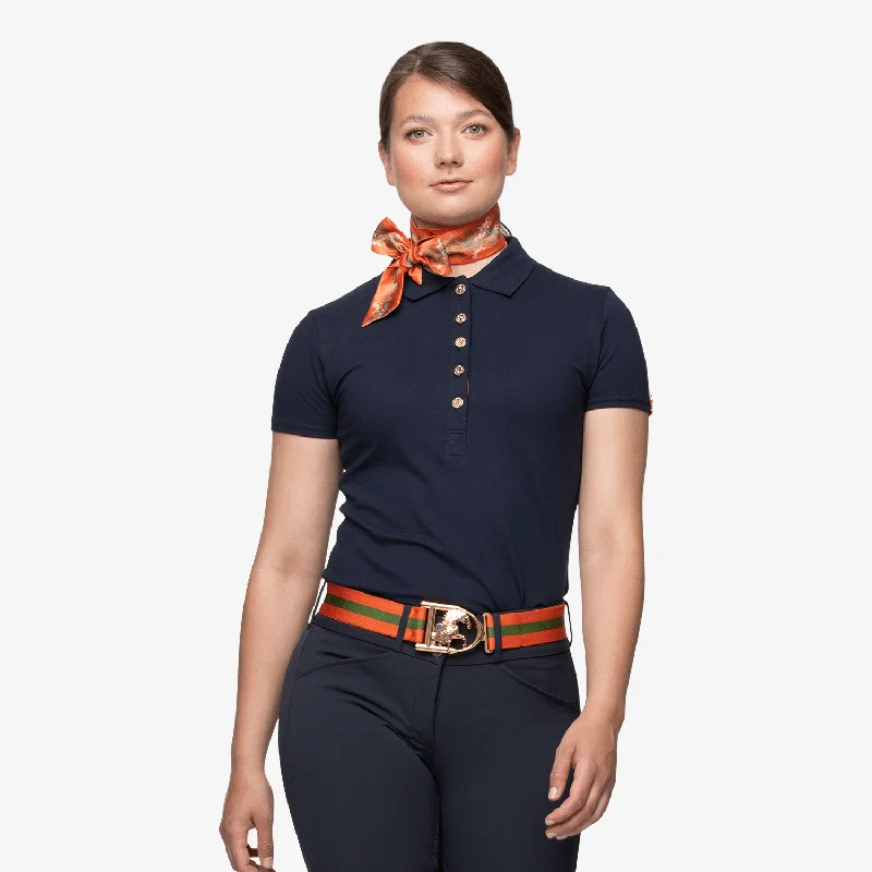 Men's two - tone stripe polo shirts with a preppy styleSignature Polo - blue