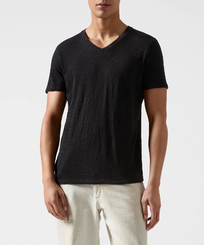 Men's antimicrobial t - shirts for odor - free freshness during travelSlub Jersey V-Neck Tee - Black Men's antimicrobial t - shirts for odor - free freshness during travelSlub Jersey V-Neck Tee - Black