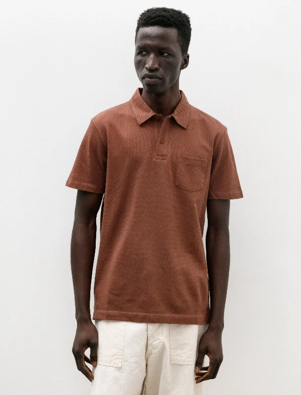 Men's polo t - shirts with a contrast collar for a preppy lookRiviera Polo Shirt Brown Men's polo t - shirts with a contrast collar for a preppy lookRiviera Polo Shirt Brown