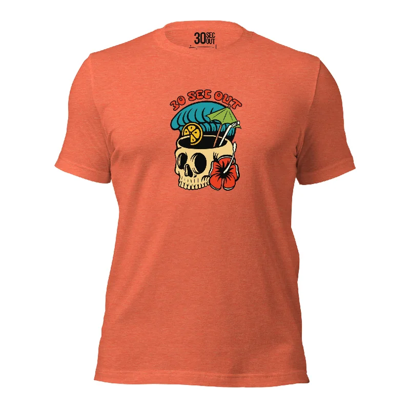 Men's printed Hawaiian t - shirts for tropical vacationsT-shirt - Skull Drinks