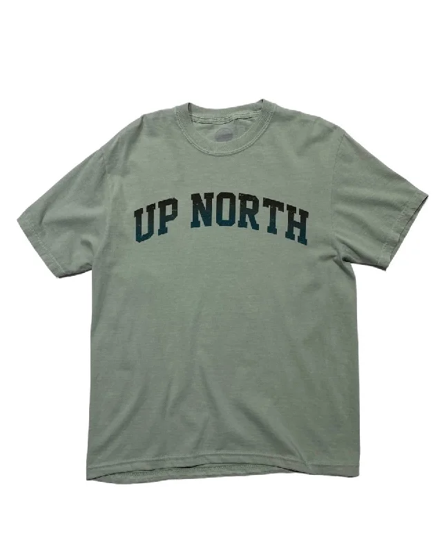 Men's button - front t - shirts with a unique artistic printThe Great Lakes State - Up North T-Shirt - Bay Men's button - front t - shirts with a unique artistic printThe Great Lakes State - Up North T-Shirt - Bay