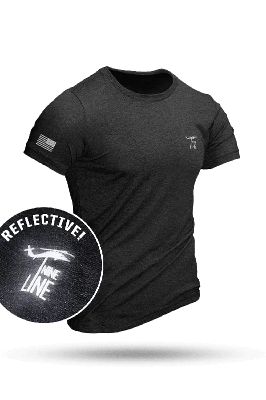 Men's mock - neck t - shirts with a modern and sleek styleReflective Dropline Logo with Flag - Athletic T-Shirt Men's mock - neck t - shirts with a modern and sleek styleReflective Dropline Logo with Flag - Athletic T-Shirt