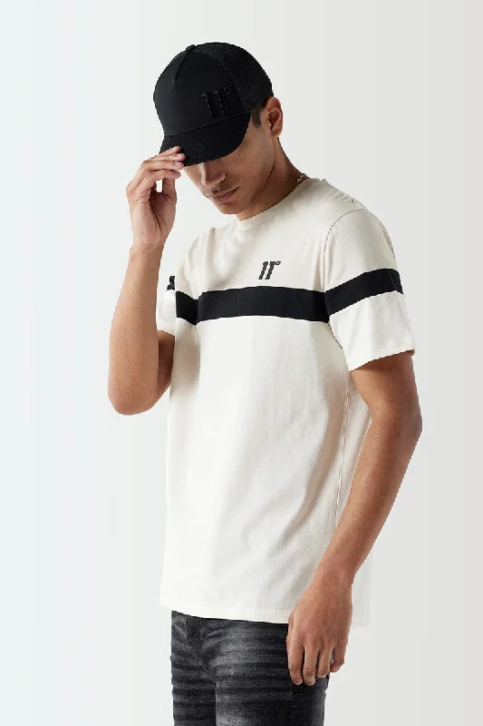 Men's eco - friendly recycled t - shirts for sustainable fashion choicesTriple Panel T-Shirt - Stone / Black / Coconut Men's eco - friendly recycled t - shirts for sustainable fashion choicesTriple Panel T-Shirt - Stone / Black / Coconut