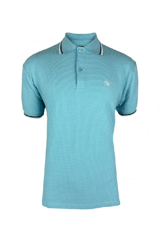 Men's long sleeve classic fit polo shirts with embroidered logosTrojan Records Men's TC1038 Twin Tipped Textured Polo Shirt Mint