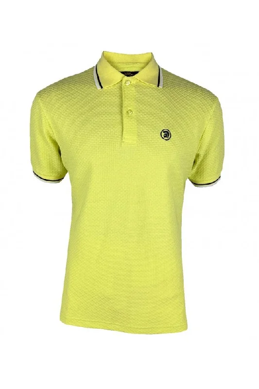 Men's slim fit short sleeve polo shirts with contrast collarsTrojan Records Men's TC1038 Twin Tipped Textured Polo Shirt Pistachio