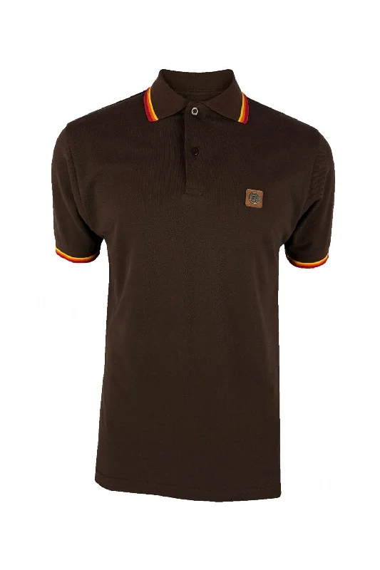 Men's stretchable athletic polo shirts for fitness workoutsTrojan Records Men's TC1041 Three Colour Tipped Pique Polo Shirt Chocolate Brown Men's stretchable athletic polo shirts for fitness workoutsTrojan Records Men's TC1041 Three Colour Tipped Pique Polo Shirt Chocolate Brown