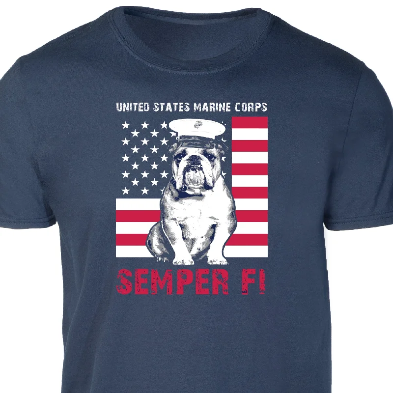 Men's mock - neck t - shirts with a modern and sleek styleDress Blues Bulldog Full Front T-shirt Men's mock - neck t - shirts with a modern and sleek styleDress Blues Bulldog Full Front T-shirt