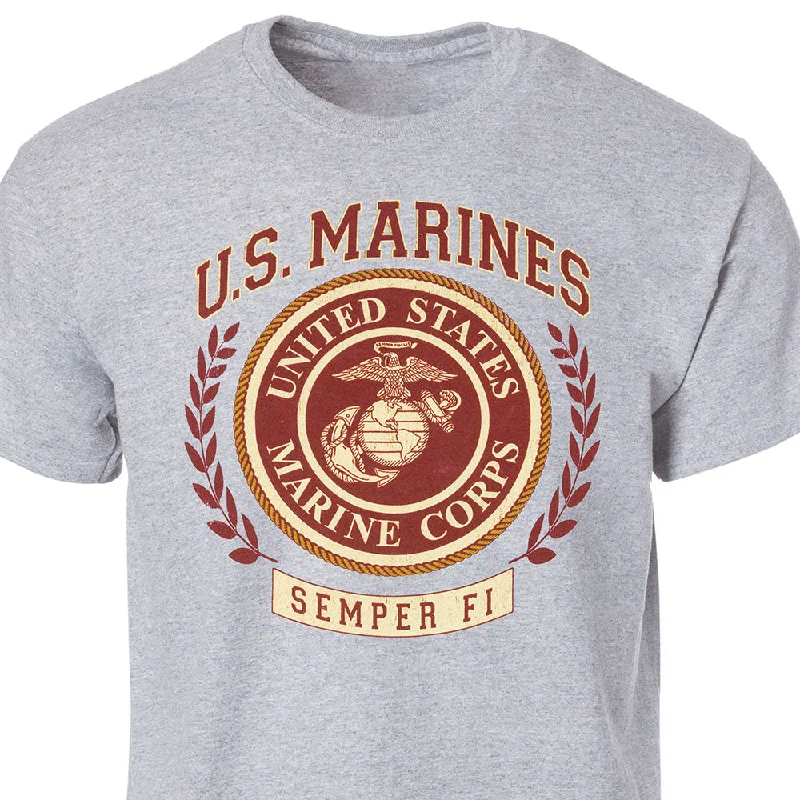 Men's ribbed t - shirts with a textured finish for added styleU.S. Marines Semper Fi Graphic T-Shirt Men's ribbed t - shirts with a textured finish for added styleU.S. Marines Semper Fi Graphic T-Shirt