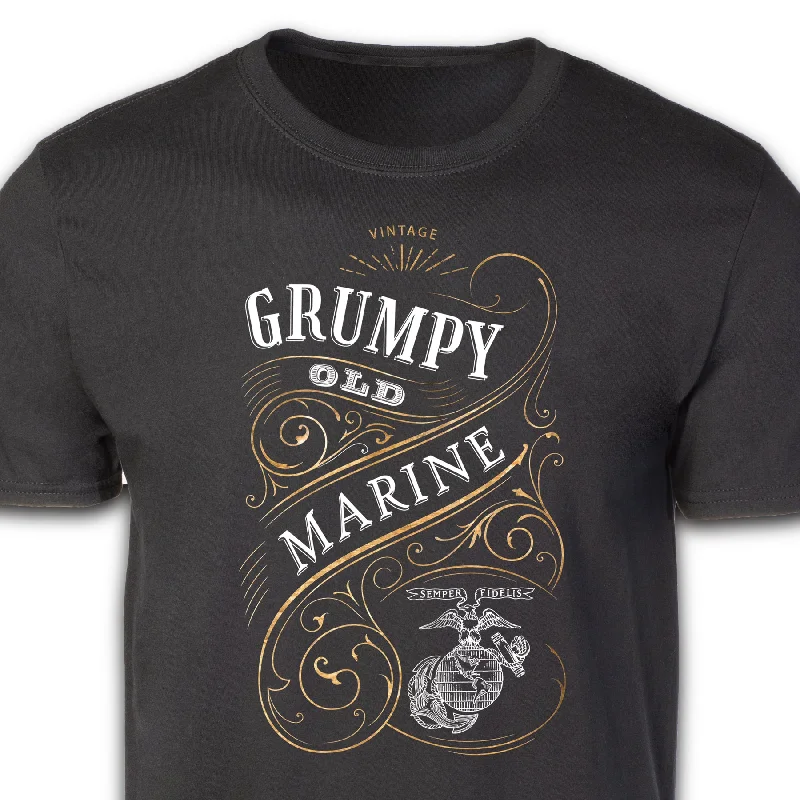 Men's v - neck muscle t - shirts for a body - building aestheticGrumpy Old Marine Vintage EGA Full Front T-shirt Men's v - neck muscle t - shirts for a body - building aestheticGrumpy Old Marine Vintage EGA Full Front T-shirt