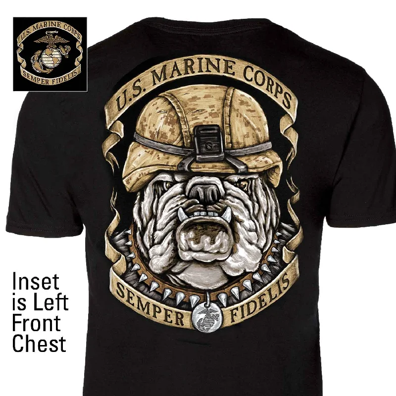 Men's antimicrobial t - shirts for odor - free freshness during travelUS Marine Corps Bulldog T-shirt Men's antimicrobial t - shirts for odor - free freshness during travelUS Marine Corps Bulldog T-shirt