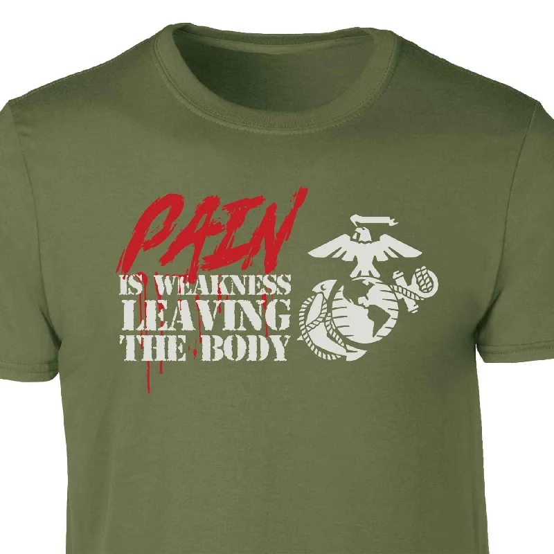 Men's organic cotton crew - neck t - shirts for everyday comfortPain Is Weakness Leaving the Body T-shirt Men's organic cotton crew - neck t - shirts for everyday comfortPain Is Weakness Leaving the Body T-shirt