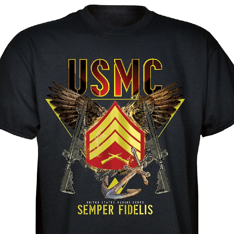 Men's printed Hawaiian t - shirts for tropical vacationsExclusive Marine Corps T-shirt Customized by Rank Men's printed Hawaiian t - shirts for tropical vacationsExclusive Marine Corps T-shirt Customized by Rank