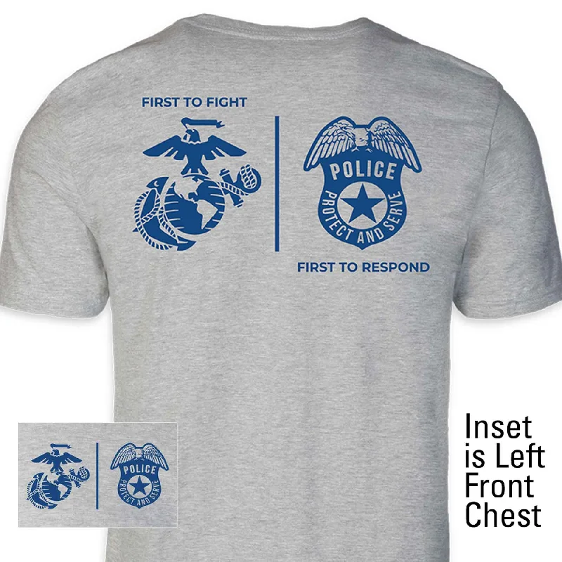 Men's printed Hawaiian t - shirts for tropical vacationsUSMC First Responders Police T-shirt Men's printed Hawaiian t - shirts for tropical vacationsUSMC First Responders Police T-shirt