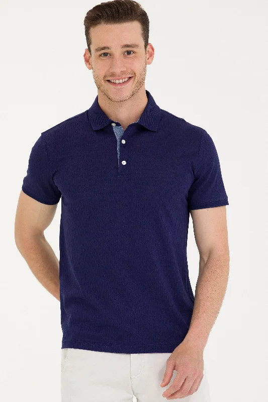 Men's two - tone stripe polo shirts with a preppy stylePolo majica kratkih rukava