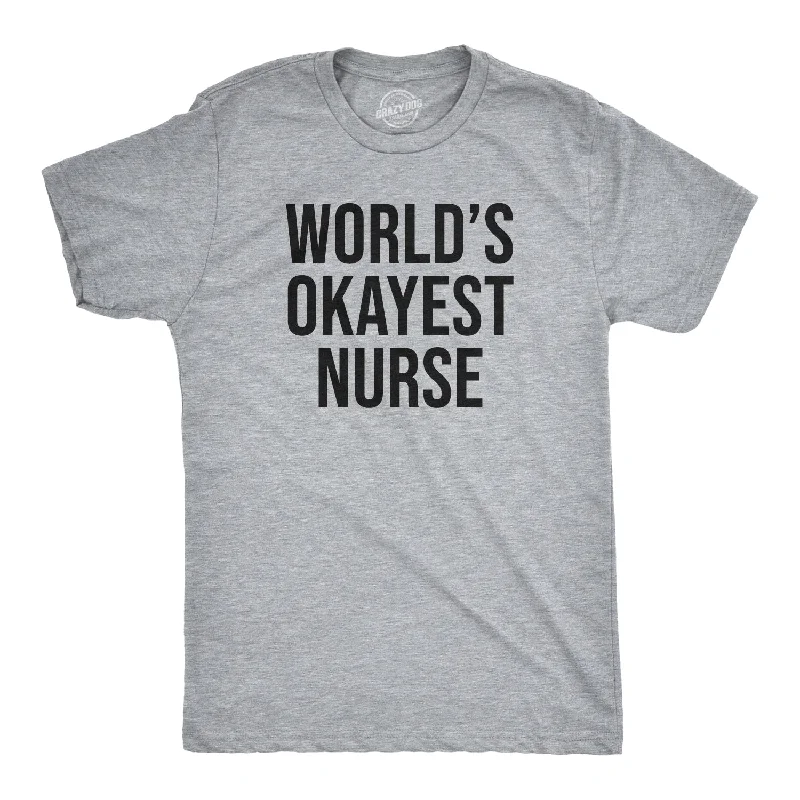 Men's slim - fit graphic t - shirts with vintage rock band printsCoronavirus World's Okayest Nurse Quarantine COVID-19 Men's T Shirt Men's slim - fit graphic t - shirts with vintage rock band printsCoronavirus World's Okayest Nurse Quarantine COVID-19 Men's T Shirt